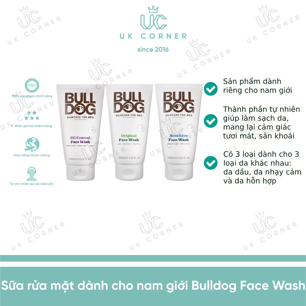 Sữa rửa mặt dành cho nam giới Bulldog Face Wash