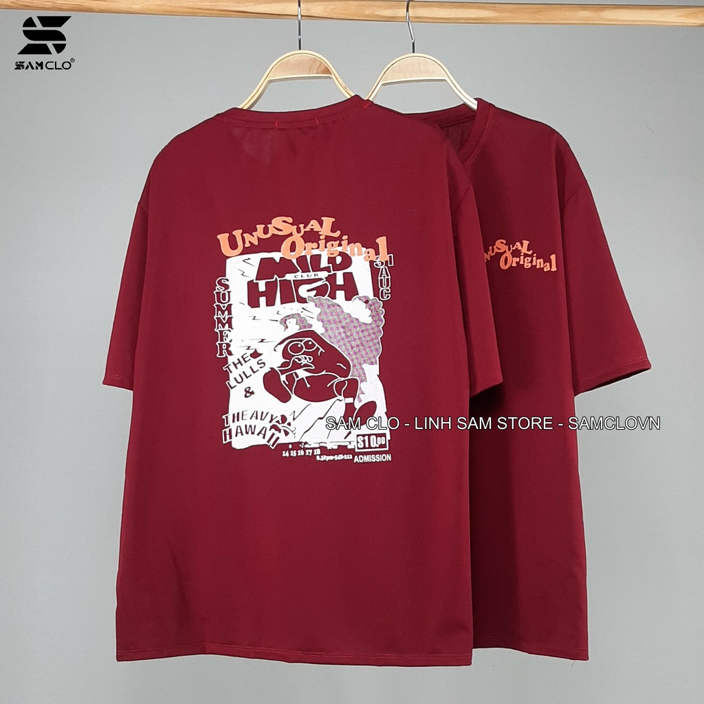 Áo thun tay lỡ nam nữ SAM CLO phông form rộng Unisex, mặc lớp, nhóm, cặp in chữ UNUSUAL original