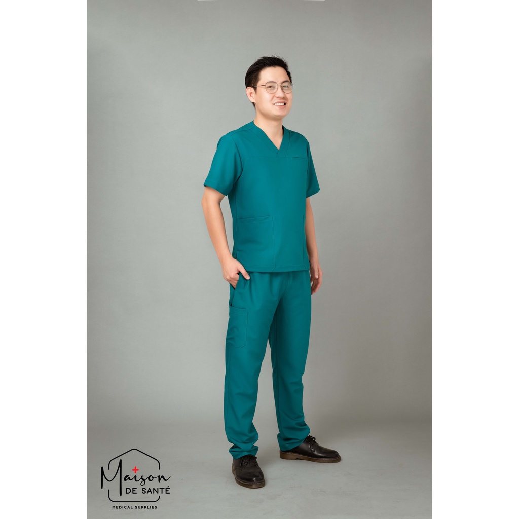 Bộ Scrubs Nam Cổ Tim Cao Cấp Nhiều Màu Sắc - Đồng Phục Phòng Mổ, Spa, Phòng Khám - LUCAS Maison de Santé