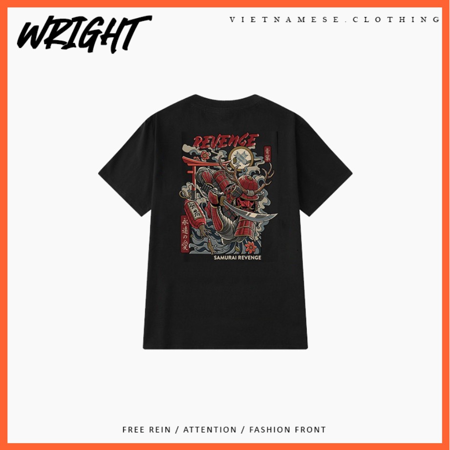 Áo Phông Nam Nữ Tay Lỡ Samurai Avenger Chất Cotton Áo Form Rộng Phong Cách Nhật Bản
