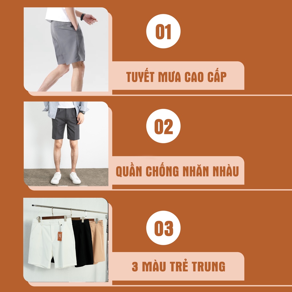 Quần short kaki nam quần đùi lửng form slim màu trơn, dễ phối đồ AUTOMAN Q17
