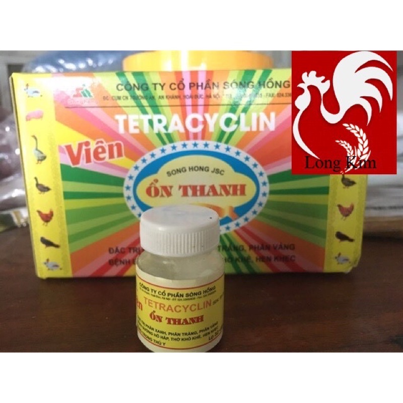 VIÊN ÔN THANH TETRACYCIN LỌ 32 VIÊN Dùng cho gà, vịt Phân xanh, phân trắng, phân vàng, hô hấp, khò khè, hen khẹc