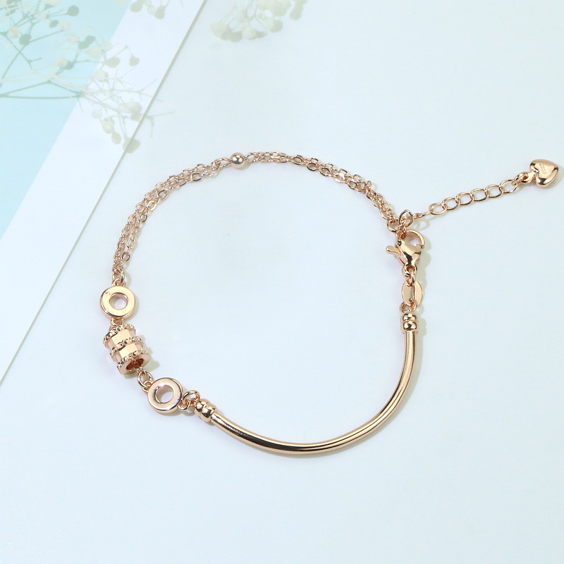 Vòng Tay Mạ Vàng Hồng Thiết Kế Xinh Xắn Cho Nữ