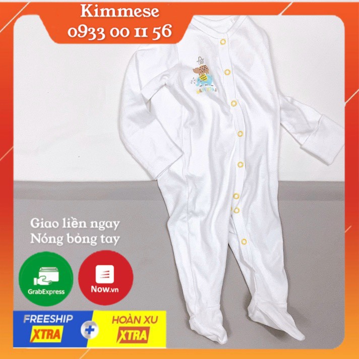 [Mã KIMFS33 Hoàn 5K Đơn 59K] Sleepsuit Bộ Body Cho Bé Cotton D.Stores Xuất Dư Trai/Gái Trắng/Hà Mã - Đồ Ngủ Cho Bé