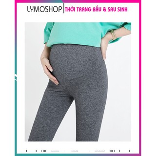 Quần bầu dài legging có đáp, có chun chỉnh bụng loại 1, free size
