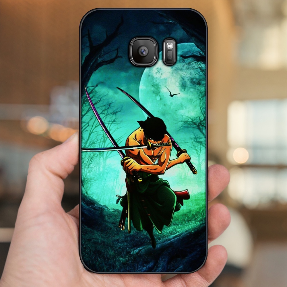 Ốp lưng Samsung S6, S6 Edge, S6 Edge Plus, S7, S7 Edge viền đen in hình Zoro One Piece