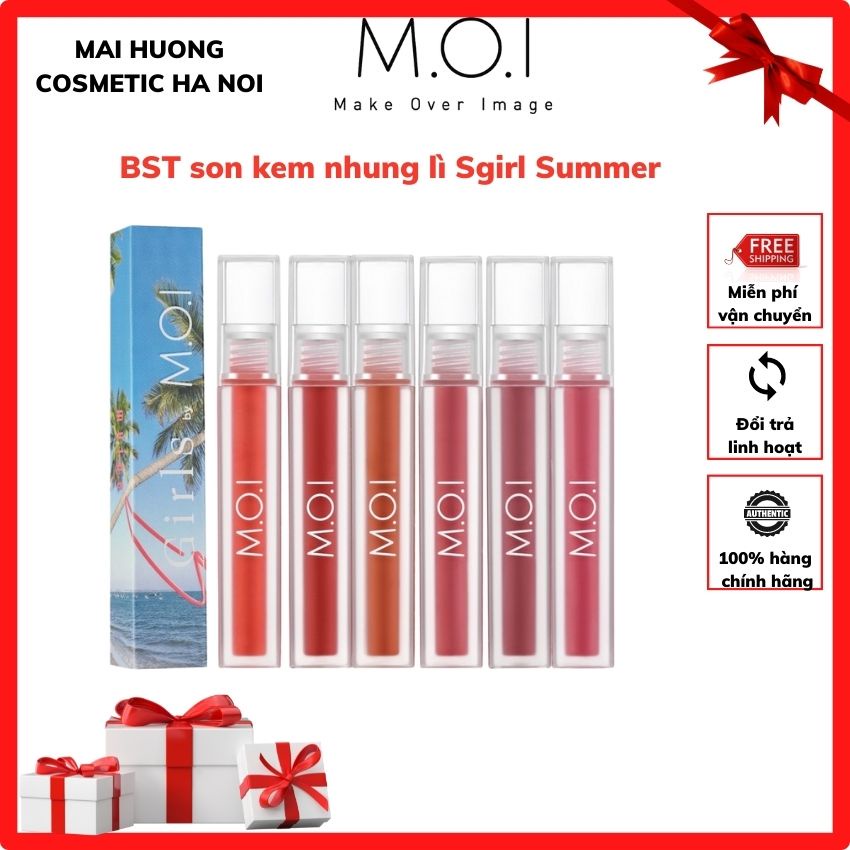 [Tặng mặt nạ môi] Son Kem Lì Sgirls Summer MOI Chất Son Nhung Lụa Đặc Biệt (Mới nhất 2021)