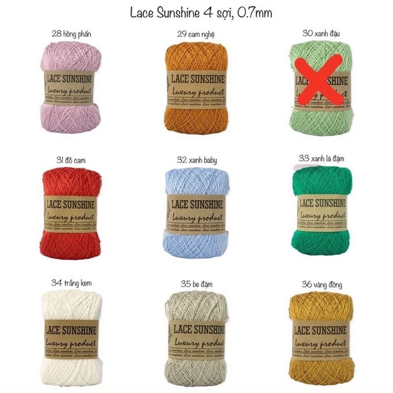 Sợi Lace Sunshine 4 sợi - 0.6mm