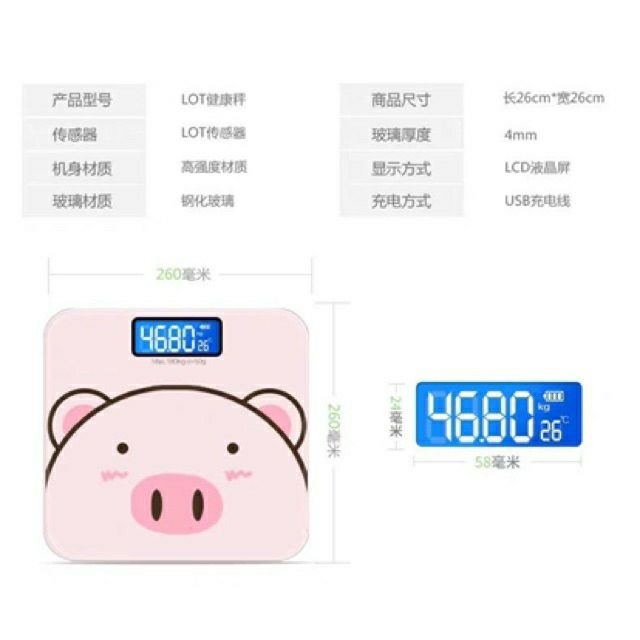 CÂN ĐIỆN TỬ USB 3 TRONG 1  LỢN HỒNG XINH XẮN