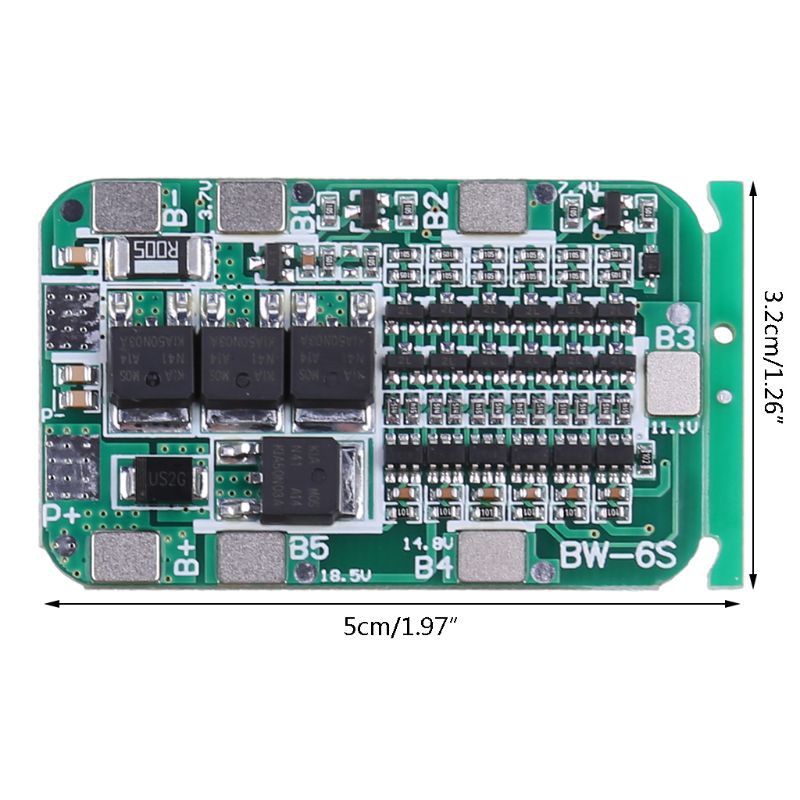 Bảng mạch PCB 6S 15A 24V BMS thay thế bảo vệ pin Lithium 18650