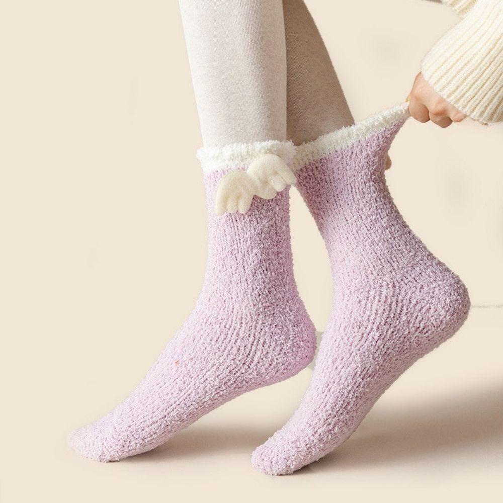 Vớ Ngủ Dày Dặn Thoáng Khí Thoải Mái Màu Sắc Đơn Giản Cho Nữ