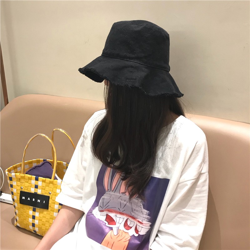 Mũ bucket kaki #010 (Đen/Be)
