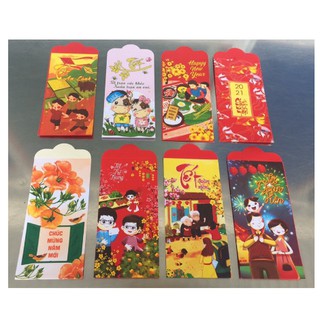 Combo 10 phong bao lì xì tết 2024,túi lì xì giấy in hình cực đẹp sắc nét