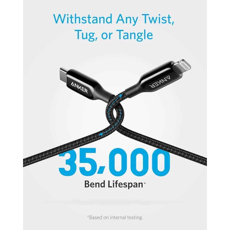 Cáp sạc Anker PowerLine+ III USB-C to L - A8842 dài 0.9m chuẩn MFi chính hãng | Bảo hành 12 tháng