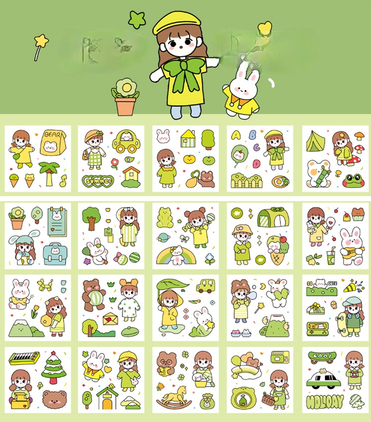 Bộ 20 miếng dán trang trí hình động vật đáng yêu | BigBuy360 - bigbuy360.vn