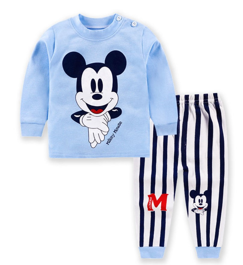 Set Pijama Áo Dài Tay + Quần Dài Họa Tiết Hoạt Hình Đáng Yêu Dành Cho Bé