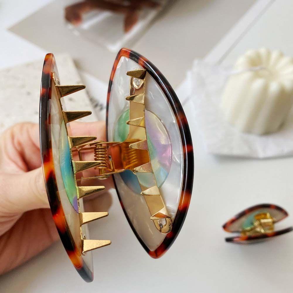 FORBETTER Kẹp Tóc Cá Mập Bằng Acrylic Màu Sắc Tương Phản Vui Nhộn Phong Cách Hàn Quốc Cho Nữ