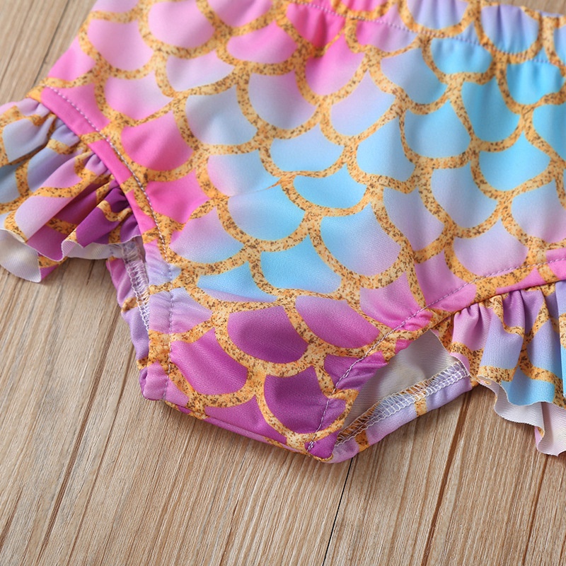 Bộ Đồ Bơi Hai Dây Bikini Nàng Tiên Cá Dễ Thương Thời Trang Dành Cho Bé Gái 1-6Tuổi