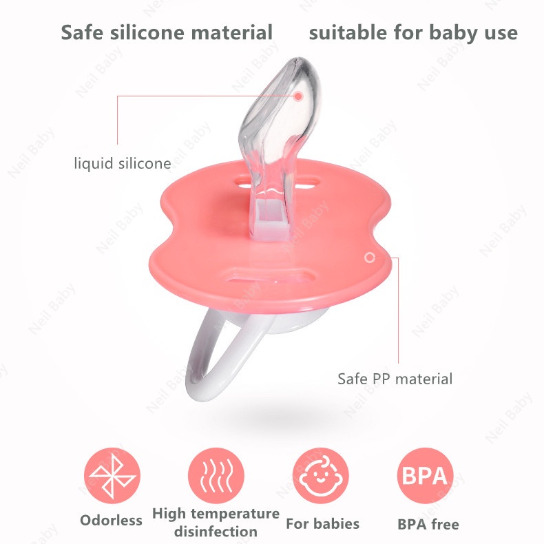 Núm Ti Giả Bằng Silicon Họa Tiết Hoạt Hình Kèm Dây Chuỗi Hạt Cho Bé