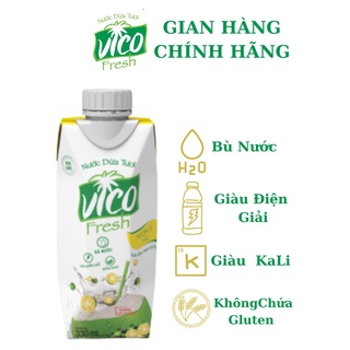 1 hộp nước dừa tươi acp vico fresh 330ml - vị tắc