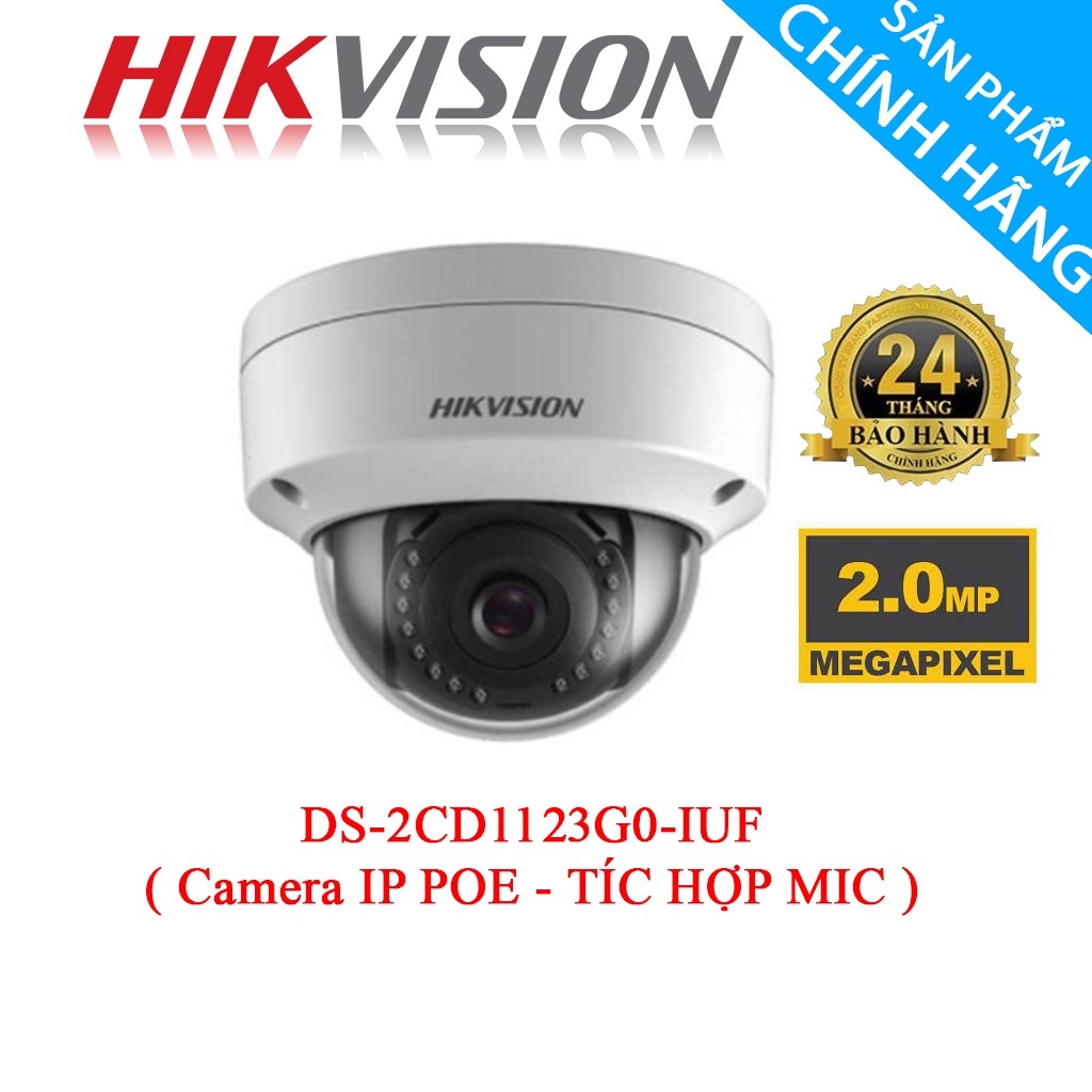 [ TÍC HỢP MIC ]  Camera HIKVISION IP POE HIKVISION 4.0MP/2K DS-2CD1043G0-IUF - Hàng Chính Hãng