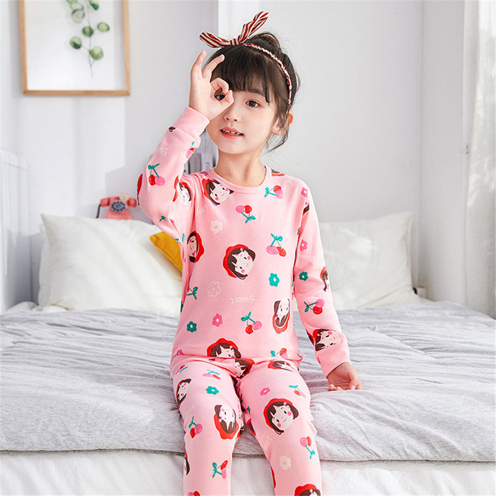 Bộ Đồ Ngủ Pijama Dài Tay 2 Món In Hình Thỏ Dễ Thương Cho Bé