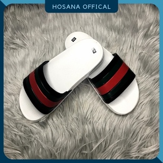 Dép nam nữ đế trắng quai ngang màu đỏ size từ 37 đến 42 hosana