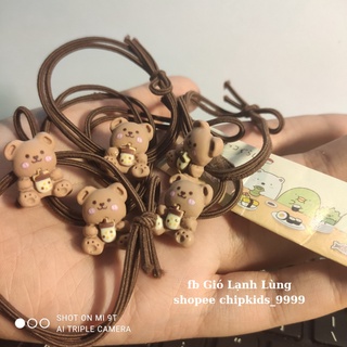Dây buộc tóc phong cách Hàn Quốc gấu trà sữa mới