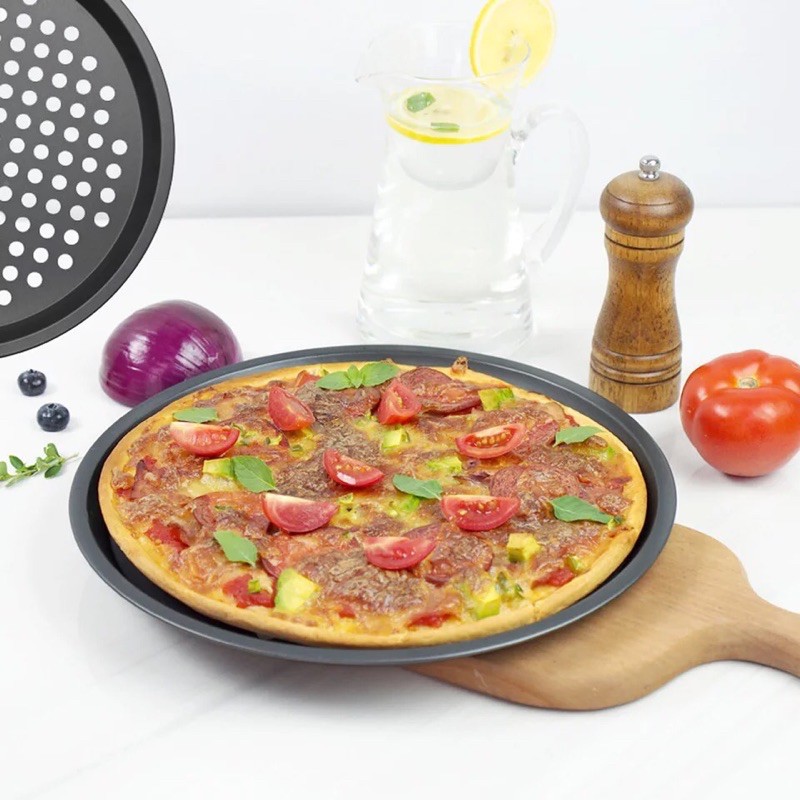 Khay pizza đục lỗ chống dính / Khuôn nướng pizza