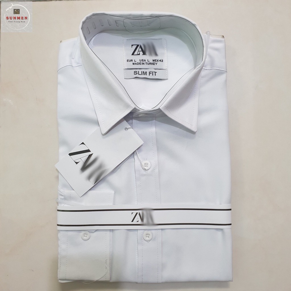 [HCM] Áo sơ mi trắng nam đẹp dài tay áo kiểu công sở hàn quốc chất lụa trắng trơn SUNMEN
