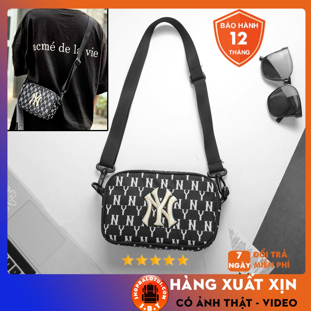 Túi đeo chéo nam nữ unisex mini đeo vai nhiều ngăn chất vải chống nước Monogram