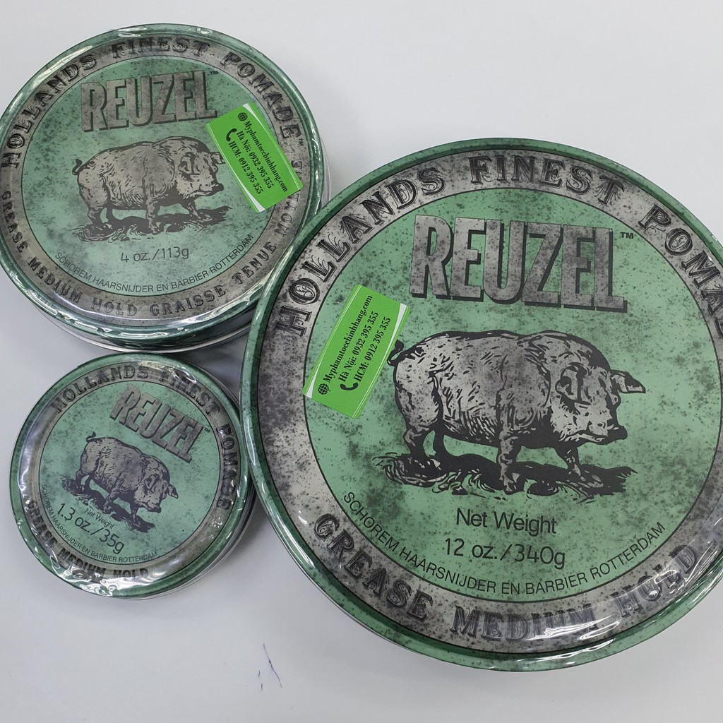 SÁP REUZEL GIỮ NẾP TRUNG BÌNH ĐỘ BÓNG VỪA GREEN POMADE GREASE 35G-113G-340G