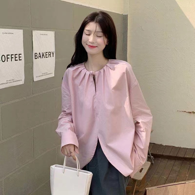 Hàng Mới Về Áo Sơ Mi Dài Tay Dáng Rộng Phong Cách Hàn Quốc Baju Wanita Lengan Panjang Hàng Mới Dành Cho Bạn Nữ