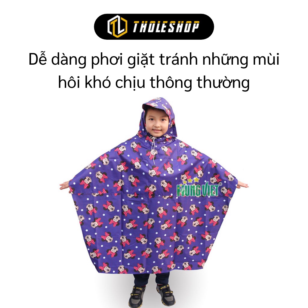 [SGD] Áo Mưa Trẻ Em - Áo Đi Mưa Bít Không Xẻ Tà, Chất Liệu Vải Dù, Chất Dày Dặn 3324