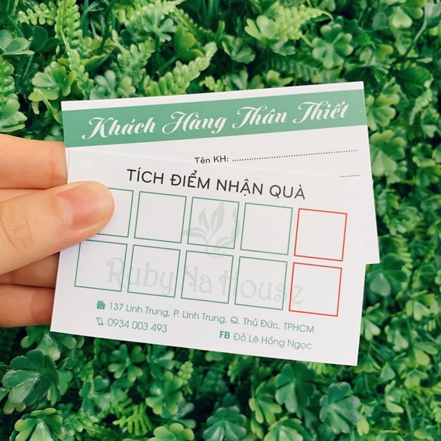 PHIẾU TÍCH ĐIỂM in theo yêu cầu - Tối thiểu 500 card