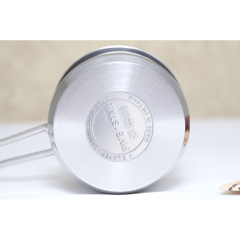 Nồi quánh nấu bột CHỐNG DÍNH Inox 3 đáy FiveStar cho bé