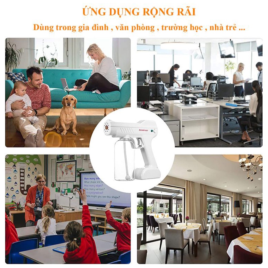 MÁY XỊT KHỬ KHUẨN - Sát khuẩn đến 99% - Khử trùng nano bằng tia cực tím - Dung tích lớn 800ml - Phun xa đến 2m