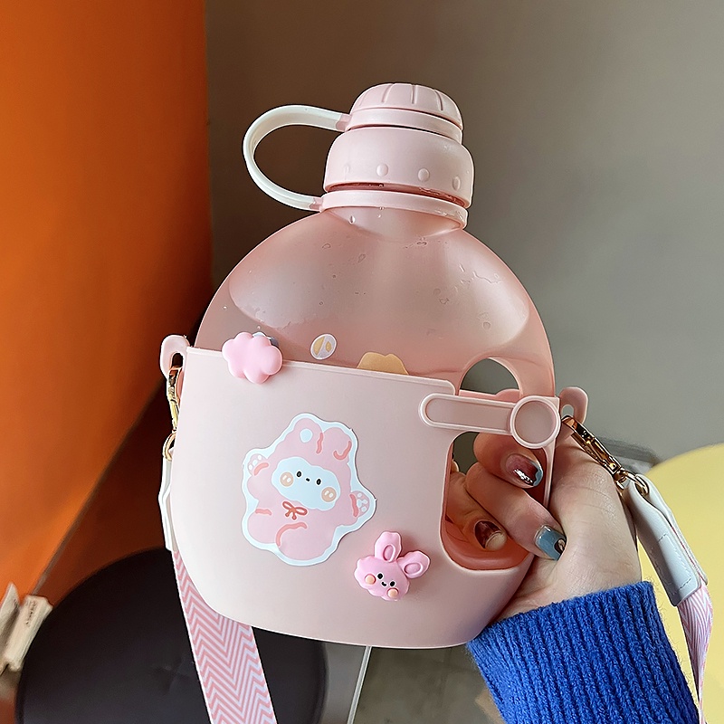 Bình nước dung tích lớn 1.2L chống rơi kèm ống hút chịu nhiệt cao tiện dụng cho học sinh