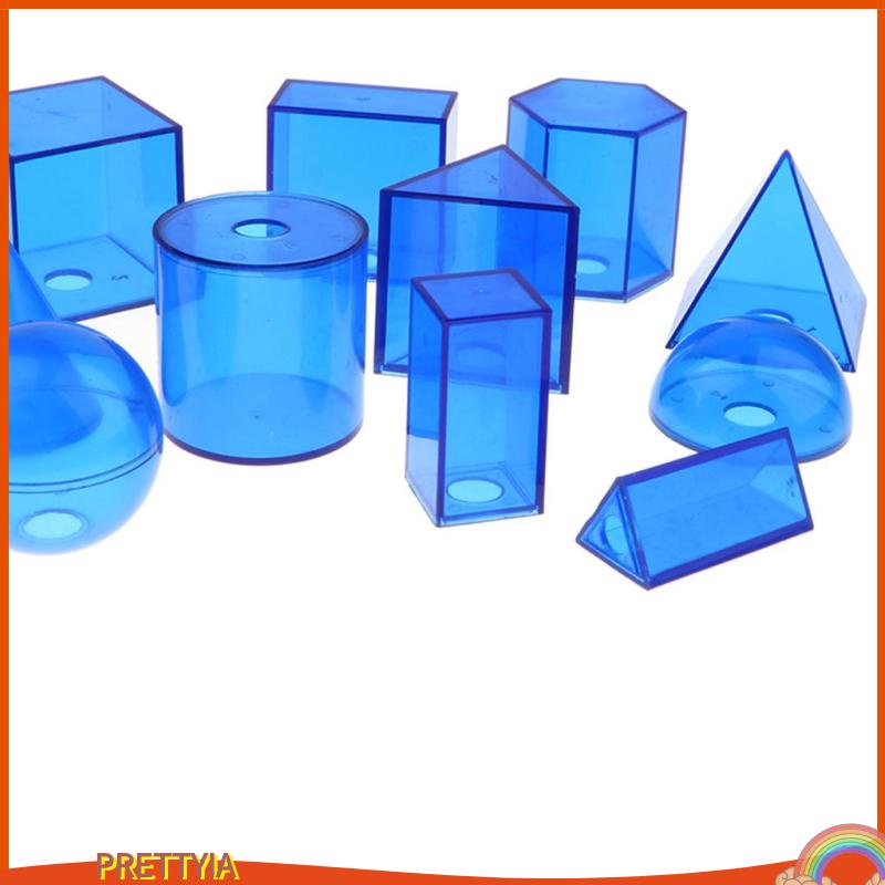 Bộ Đồ Chơi Hình Học 3D Màu Trơn Hỗ Trợ Dạy Toán Cho Bé