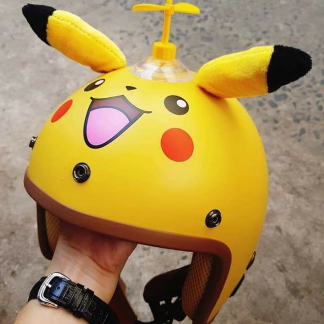 Mũ bảo hiểm 3/4 Có Tai Ngộ Nghĩnh Doremon, Pikachu Havana Outdoor | Mũ Nhựa ABS Độ Bền Cao - BH 6 Tháng