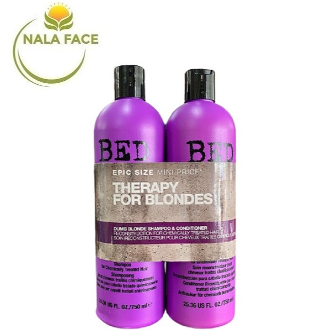 [TIGI TÍM] Bộ Gội xả Tigi dành cho tóc mỏng, tóc xẹp, tóc nhuộm màu sáng Tigi Therapy for Blondes 750ml x 2 chai