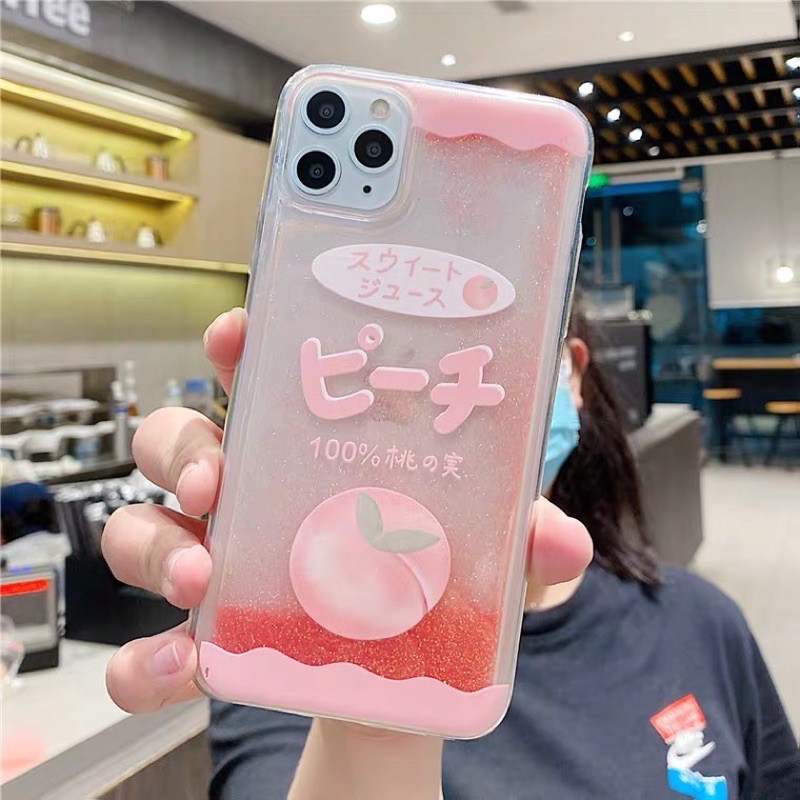 Ốp lưng iphone Đào Nhũ Chảy Siêu Xinh
