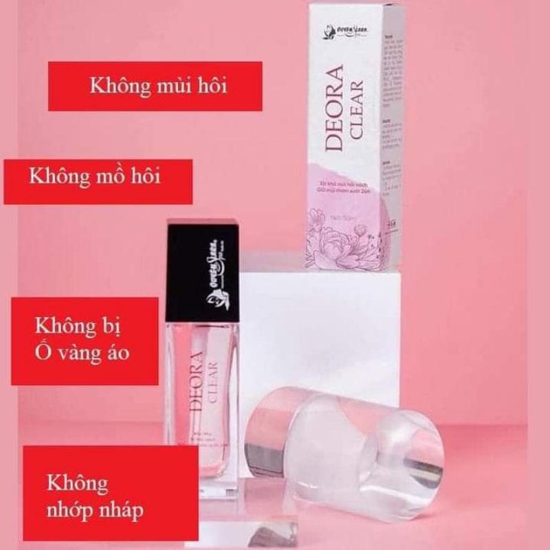 DEORA CLEAR Quyên Lara xịt khử mùi hôi nách hương nước hoa, giúp nách thông thoáng,khô ráo
