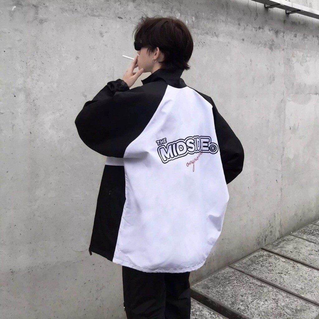 ÁO KHOÁC DÙ NAM TMS ÁO KHOÁC GIÓ HAI LỚP CỔ TRỤ PHỐI HAI MÀU THỜI TRANG MIDSIDE