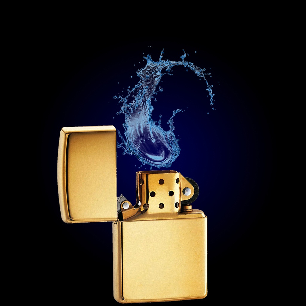 Bật zippo gold, hộp quẹt lõi vàng vỏ dày High Polished Brass- KenZ