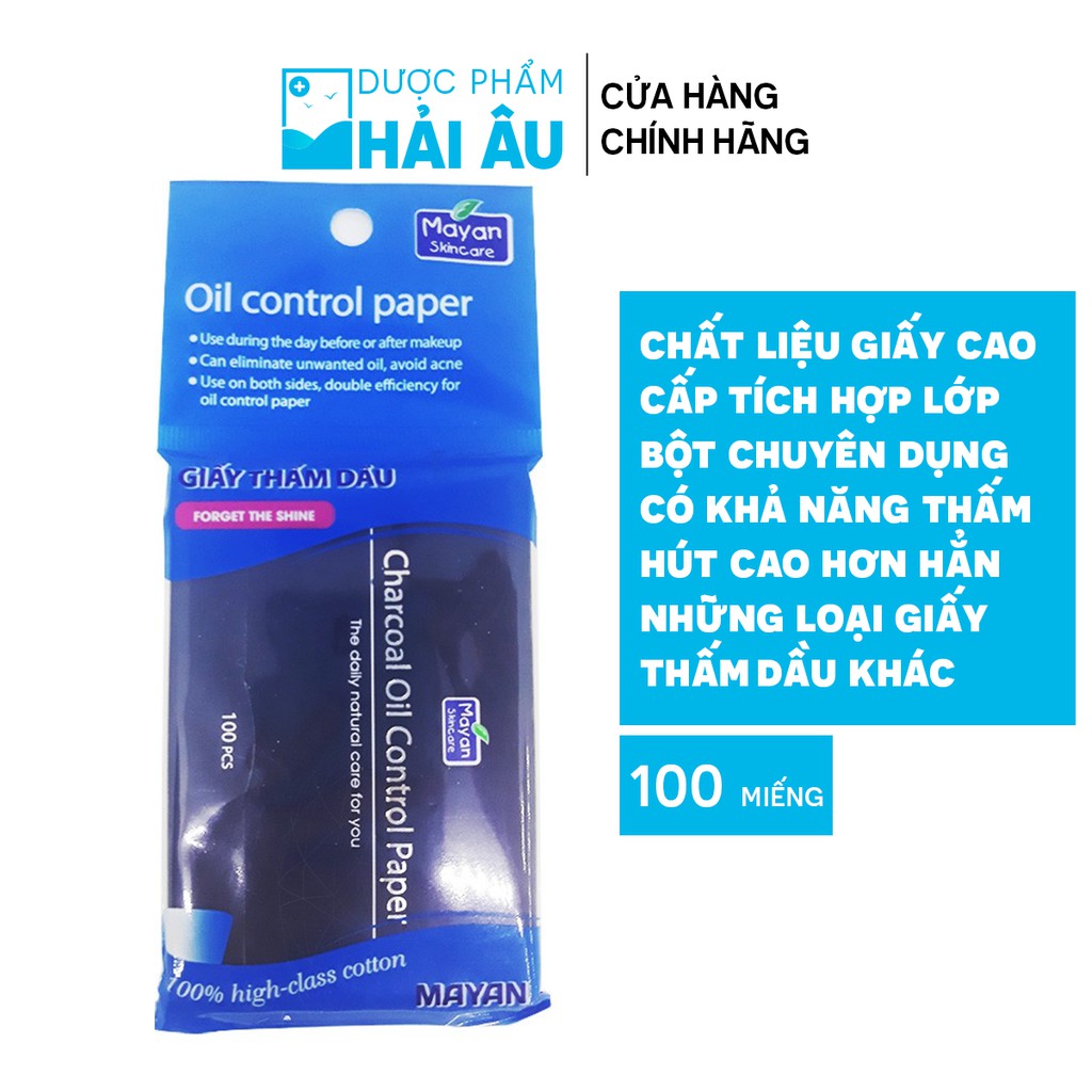 Giấy Thấm Dầu Mayan Than Hoạt Tính 100 Tờ