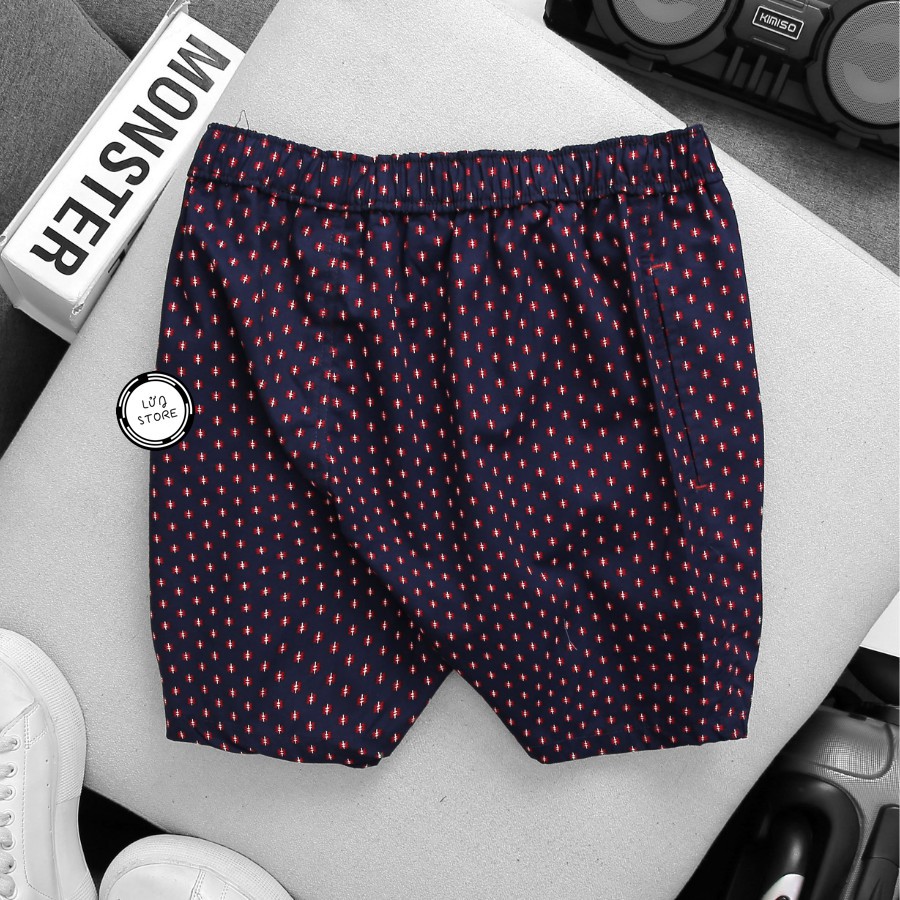 Quần đùi ngủ mặc ở nhà cho nam nhiều màu - Lưng thun co dãn thoải mái, vải cotton mềm mịn, thấm hút mồ hôi | BigBuy360 - bigbuy360.vn