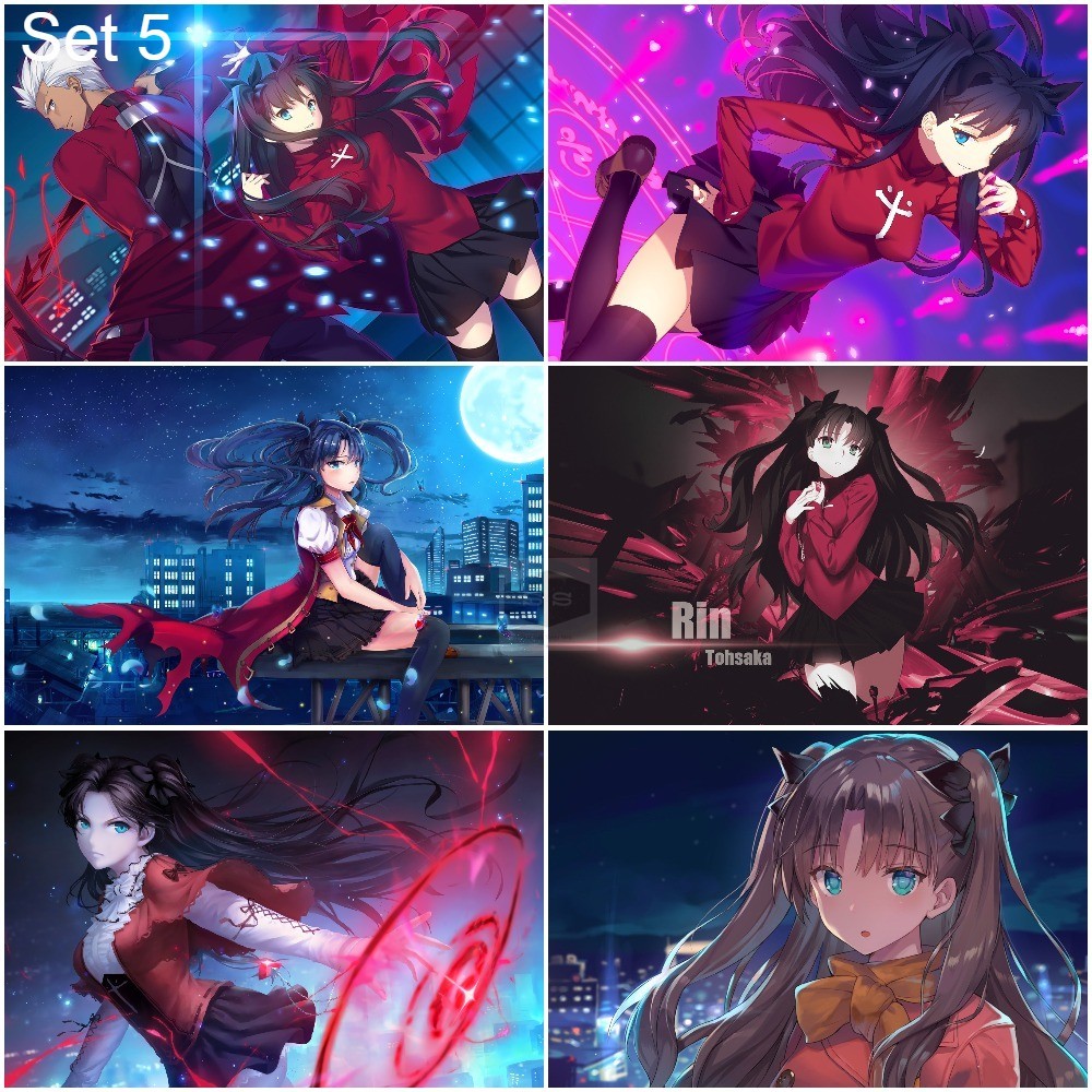 Bộ 6 Áp phích - Poster Anime Fate - Cuộc Chiến Giành Chén Thánh (bóc dán) - A3,A4,A5