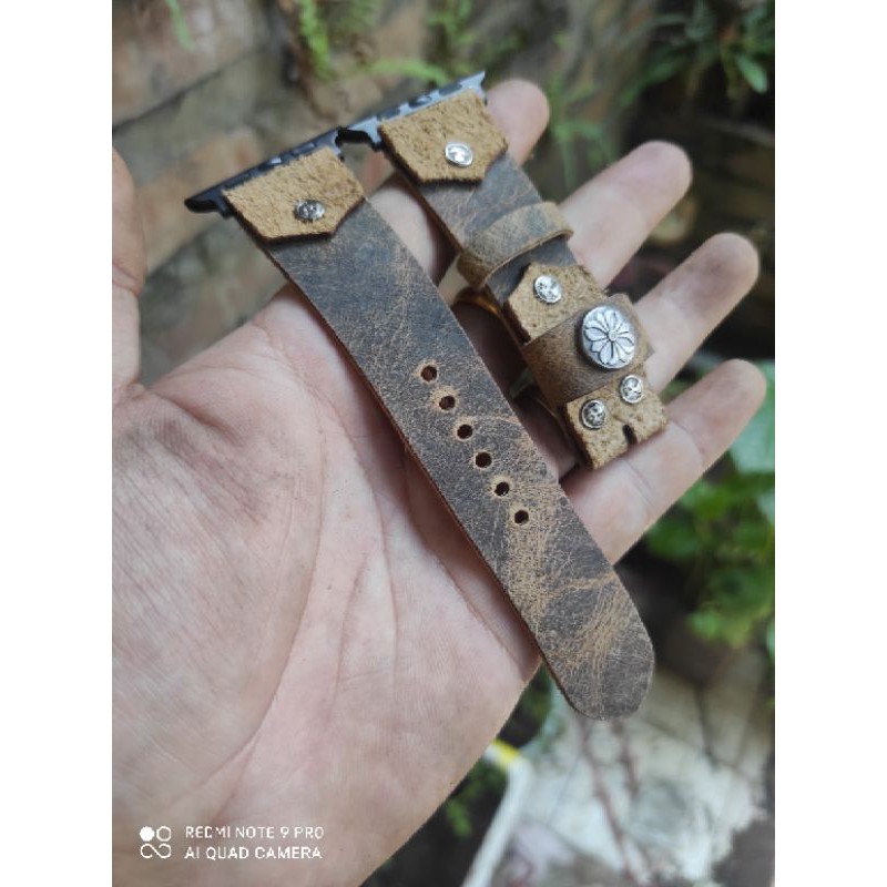 Dây da đồng hồ vân rạn 1 lớp chất bụi