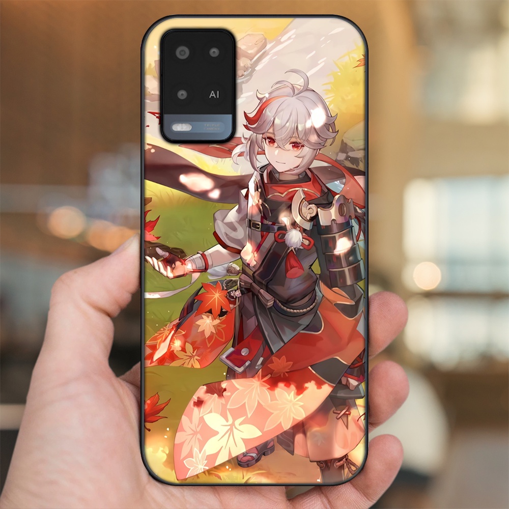 Ốp lưng Oppo A54 4G, A54 5G viền đen in hình Kazuha Genshin Impact